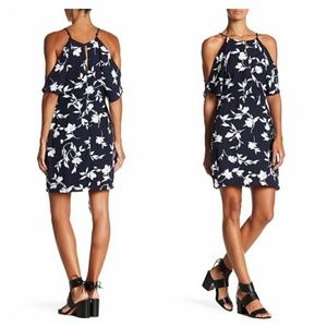 Adelyn Rae Cold Shoulder Floral Ruffle Dress SizeM